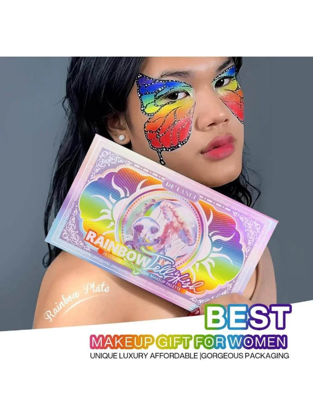 Colorful 28-Color Neon Rainbow Eyeshadow Palette - Bright Metallic & Matte